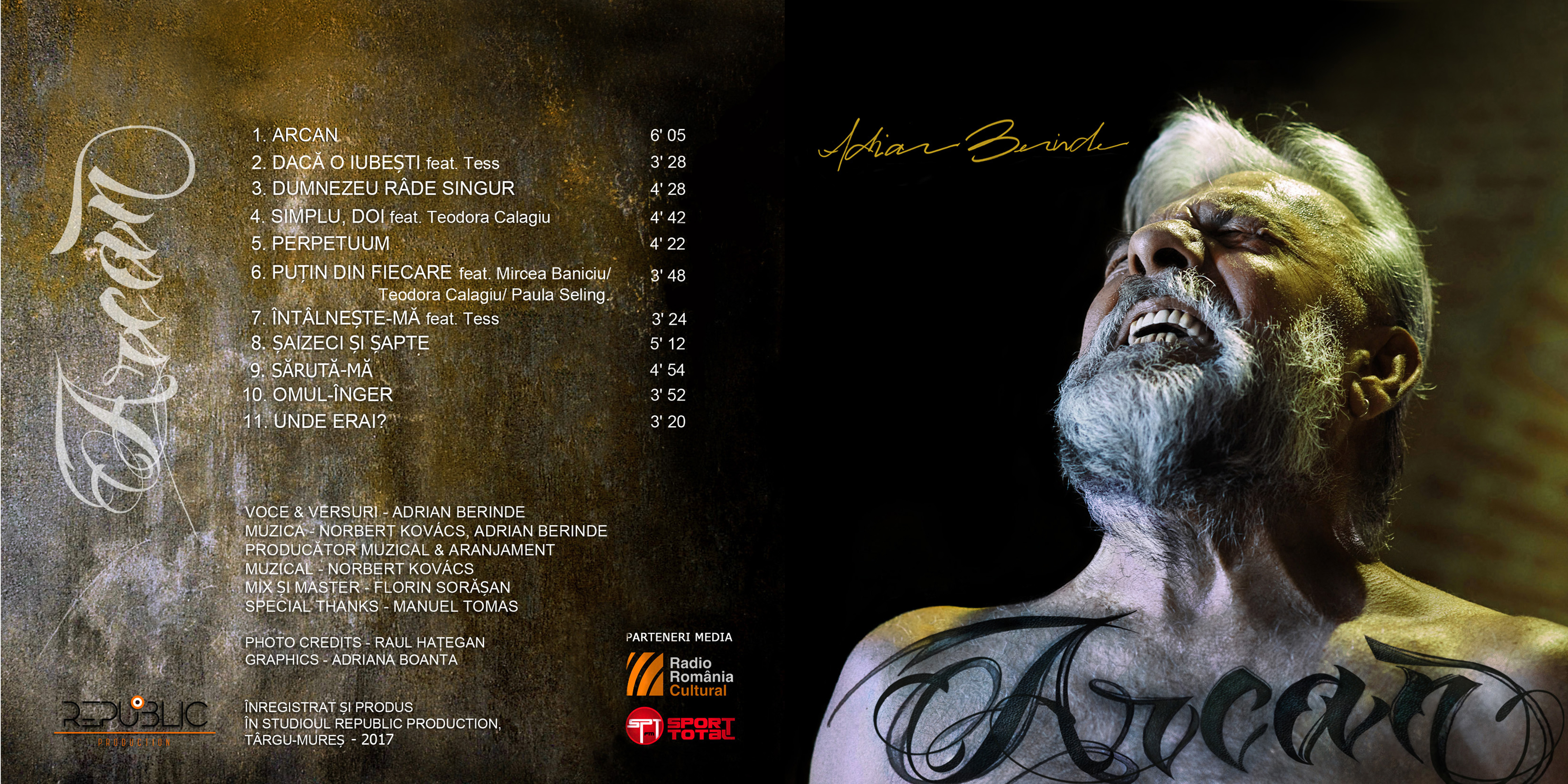 Coperta album Arcan, Adrian Berinde
